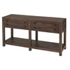 Wooden Two Drawer Console Table with Bottom Shelf, Brown