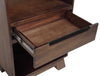 Wooden Four Open Shelf and One Drawer Pier Tower , Walnut Brown