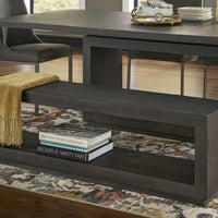 Wooden Rectangular Bench with Open Bottom Shelf, Gray