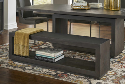 Wooden Rectangular Bench with Open Bottom Shelf, Gray