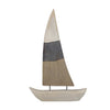 Nautical Charmed Mango Wood Sailboat decor with Left Side Mainsail, Multicolor