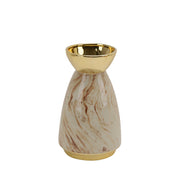 Decorative Ceramic Vase with Flared Top and Round Bottom, Multicolor