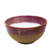 Ceramic Outdoor Citronella Candle in Bowl, Red and Brown