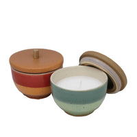 Ceramic Outdoor Citronella Candles in Bowls, Assortment of Two, Multicolor