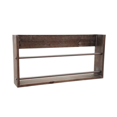 Transitional Style Metal and Wooden Magazine Rack, Brown