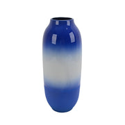 Cylindrical Ceramic Vase with Round Mouth, Blue and white