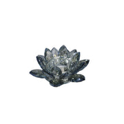 Decorative Crystal Lotus Votive Candle Holder, Blue