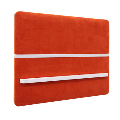 Fabric Draped Rectangular Memo Board with Wood Backing Board, Orange