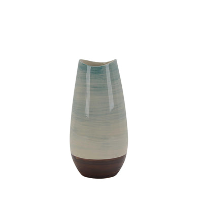 Transitional Style Ceramic Vase with Round Base, Multicolor