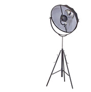 Adjustable Metal Floor Lamp with Fabric Shade and Tripod Feet, Large, Black