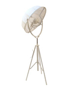Adjustable Metal Floor Lamp with Fabric Shade and Tripod Feet, Large, White