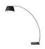 Metal Floor Lamp with Fabric Adjustable Shade and Marble Base, Black