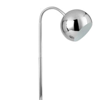 Metal Table Lamp with Goose Neck Design and Round Base,  Silver