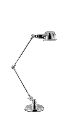 Decorative Metal Table Task Lamp with Flexible Neck and Round Base, Silver