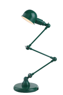Stylish Adjustable Table Lamp with Sturdy Metal Body, Green
