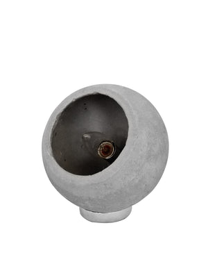 Robust Accent Lamp with Concrete Spherical Shaped Shade, Gray and Silver