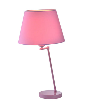 Designer Table Lamp with Unique Curved Arm Design, Pink
