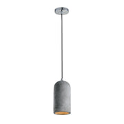 Robust Pendant Light with Unique Sturdy Concrete Shade, Gray and Silver