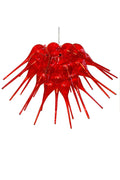 Uniquely  Deigned Glass Pieces Cluster Hanging Chandelier, Red