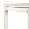 Wooden Half Moon Shaped Console Table with Tapered Legs Support, White