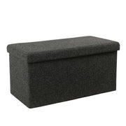 Fabric Upholstered Metal Collapsible Bench with Lift Off Lid Storage, Dark Gray