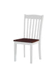 Dual Tone Wooden Dining Set with Six Slatted Chairs, Pack of Seven, Brown and White