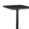 Square Shape Foldable Metal Dining Table with Pedestal Base and Cut Out Grid, Black