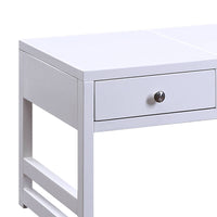 Rectangular Convertible Coffee Table with Spacious Storage and Castors, White