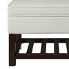 Leatherette Upholstered Wooden Cocktail Table with Lift Top Storage, White  and Brown