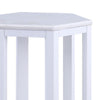 Hexagonal Shape Wooden End Table with Marble Top, Pack of Two, White