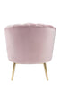 Metal and Fabric Accent Chair with Channel Tufting, Pink and Gold