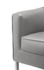 Faux Leather Upholstered Wooden Accent Chair with Metal Legs, Gray and Silver