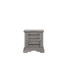 Traditional Style Wooden Nightstand with Three Drawers and Designer Base, Gray