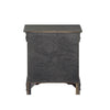 Traditional Style Wooden Nightstand with Two Drawers and Metal Handles, Dark Gray