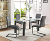 Leatherette Upholstered Side Chair with Metal Cantilever Base Support, Black, Set of Two