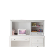 Contemporary Wood Computer Hutch with Two Open Shelves and One Drawer, Brown