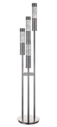 Contemporary Metal Floor Lamp with Three LED Glass Tubes, Silver