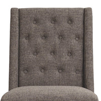 Button Tufted Polyester Upholstered Metal Swivel Chair with Adjustable Seat, Gray and Black