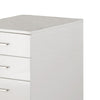 Modern Three Drawers Wooden File Cabinet with Castors, White