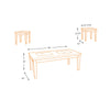 Wooden Table Set with Tempered Glass Inserted Top, Set of Three, Brown