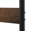 Metal and Wood Coat Rack with Nine Hooks and Storage Shelves, Brown and Black