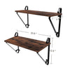 Iron Framed Wooden Wall Mounted Floating Shelves, Set of Two, Brown and Black