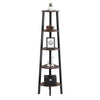 Industrial Style Free Standing Iron Bookcase with Five Wooden Shelves, Brown and Black