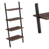 Rustic Style Iron Bookcase with Four Tier Wooden Shelves, Brown and Black