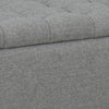 Tufted Storage Bench With Button Tufted Top, Hinged Seat Storage And Splayed Wood Feet, Light Gray