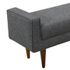 Textured Herringbone Bench With Flip-top Seat, Hinged Lid Storage And Sleek Wood Feet, Drak Gray