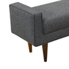 Textured Herringbone Bench With Flip-top Seat, Hinged Lid Storage And Sleek Wood Feet, Drak Gray
