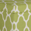 Quatrefoil Print Fabric Upholstered Wooden Bench With Hinged Storage, Large, Green and Cream