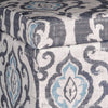 Damask Patterned Fabric Upholstered Wooden Bench With Hinged Storage, Large, Multicolor