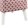 Lattice Print Fabric Upholstered Kids Slipper Chair With Splayed Wooden Legs, Pink And White